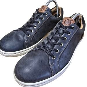 Born Men's Size 8 Womens 9.5 Allegheny Black Leather Low Top Sneaker Shoes